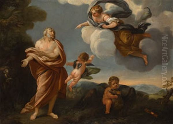 Jupiter Y Juno Oil Painting by Antonio Gonzalez Velazquez