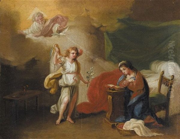 The Annunciation Oil Painting by Antonio Gonzalez Velazquez