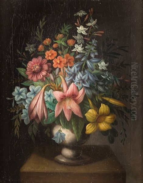 Bodegon De Flores Oil Painting by Zacarias Gonzalez Velazquez