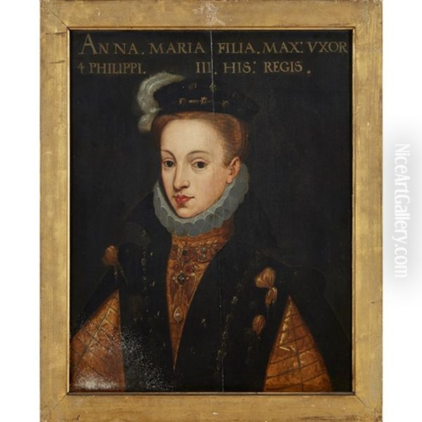 Portrait Of Anna Maria, Daughter Of Philip Iii Of Spain Oil Painting by Bartolome Gonzalez