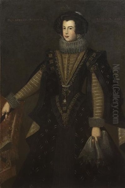 Portrait Of Isabella Bourbon, Queen Of Spain Oil Painting by Bartolome Gonzalez