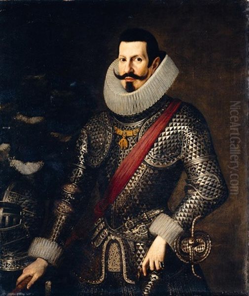 Portrait Of A Gentleman, Believed To Be Don Antonio De Moncada Y De Aragon, V Duque De Montalto Oil Painting by Bartolome Gonzalez