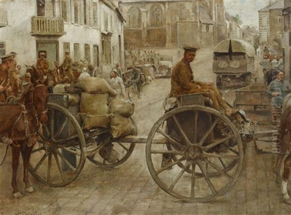 Military Procession Oil Painting by Juan Antonio Gonzalez