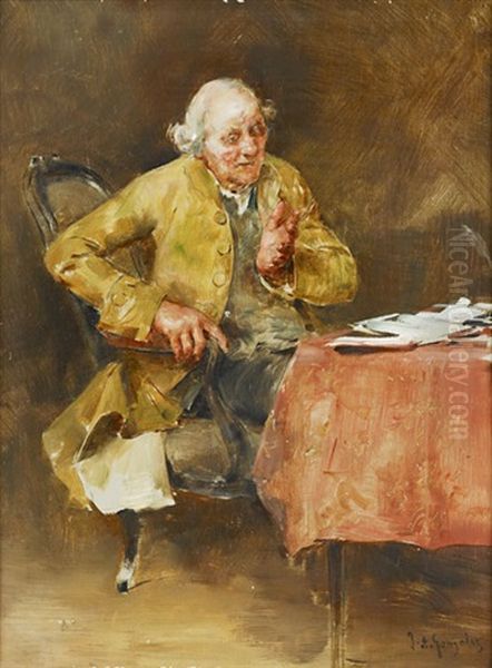 Homme A Sa Table De Travail Oil Painting by Juan Antonio Gonzalez