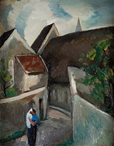 Monthyon, 1920-25 Oil Painting by Julio Gonzalez