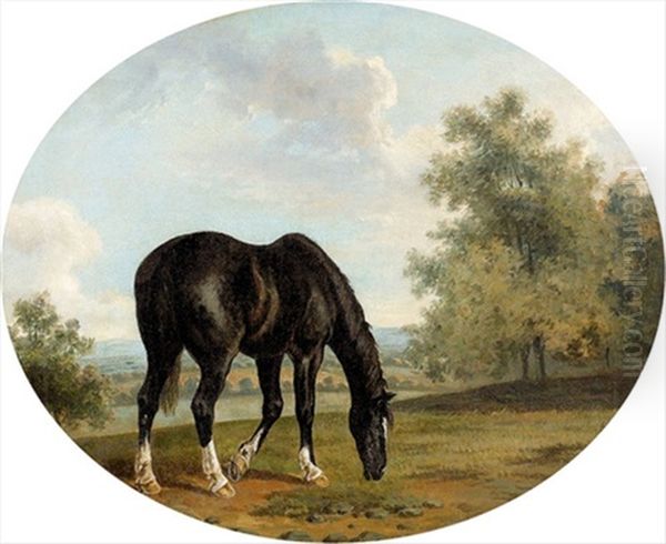 Black Hunter In A Landscape Oil Painting by Thomas Gooch