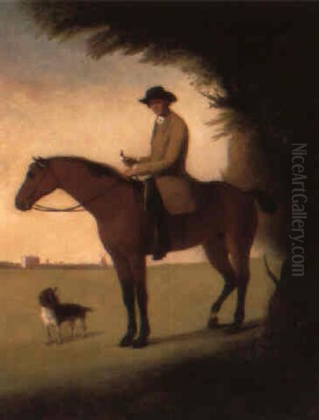 A Gentleman (william Earle Of West Derby?) On Horseback Oil Painting by Thomas Gooch