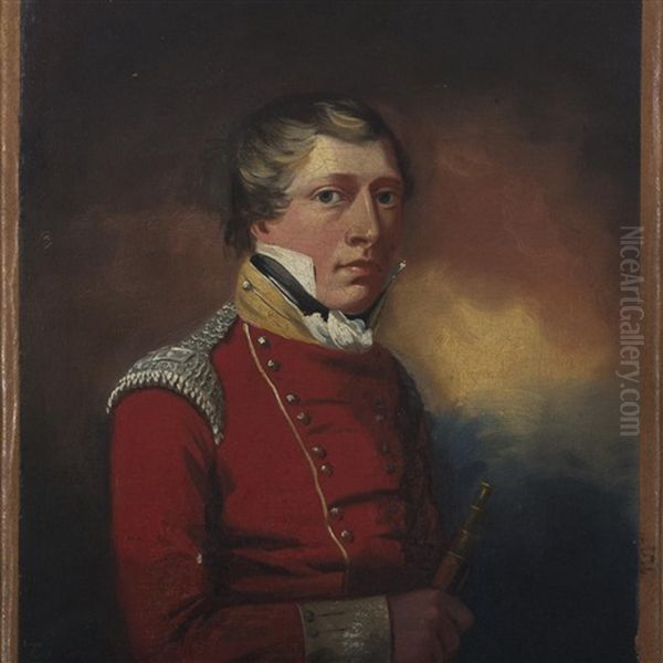 Portrait Of A Young British Military Officer Oil Painting by Thomas Sword Good