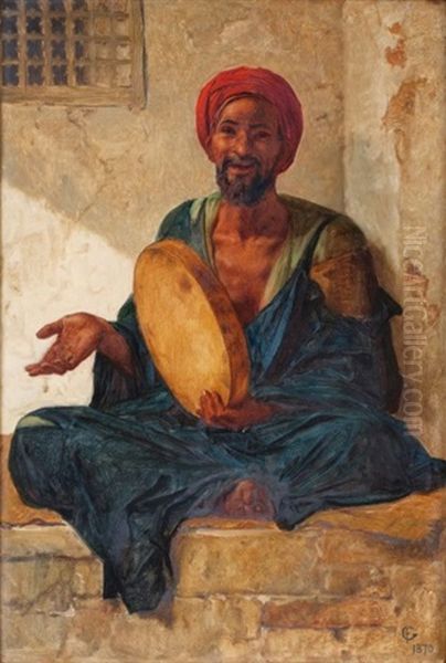 Joueur De Tambourin Oil Painting by Frederick Goodall