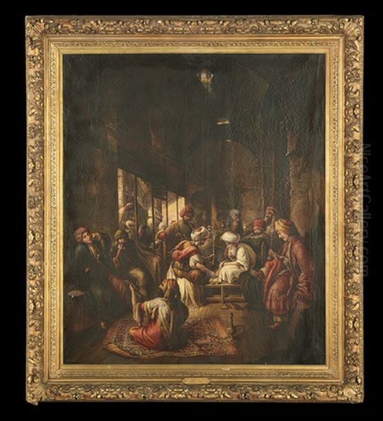 A Bazaar In Cairo Oil Painting by Frederick Goodall