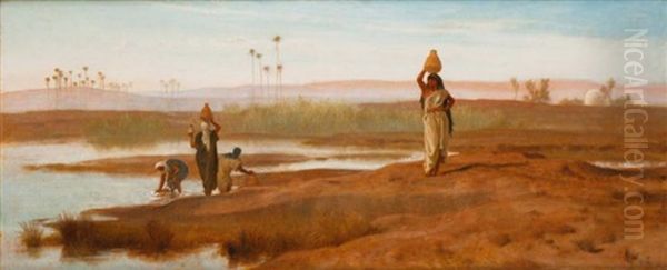 Porteuses D'eau, Egypte Oil Painting by Frederick Goodall