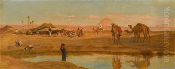 A Bedouin Encampment Near Sakara Oil Painting by Frederick Goodall