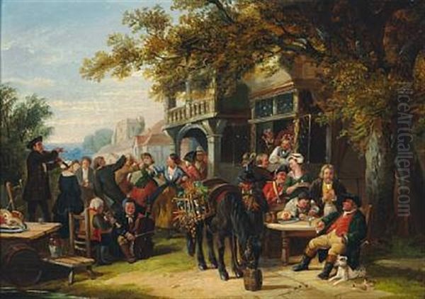 A Village Festival Oil Painting by Frederick Goodall