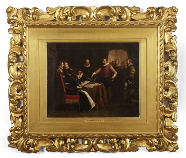 The Abdication Of Mary, Queen Of Scots Oil Painting by Frederick Goodall