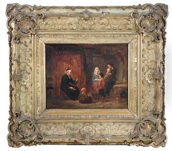 A Cleric Instructing Children Oil Painting by Frederick Goodall