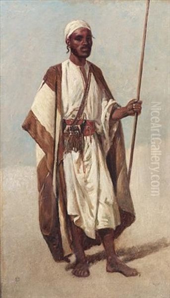 A North African Tribesman Oil Painting by Frederick Goodall