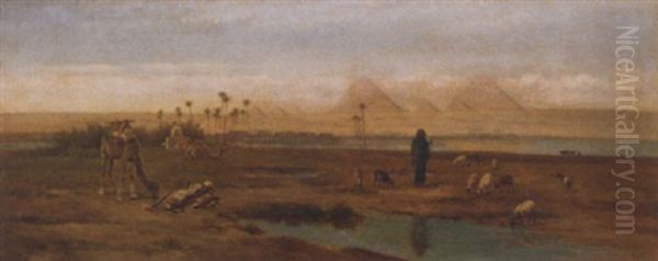 At Giza Oil Painting by Frederick Goodall