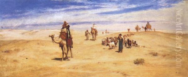 Carovana Nel Deserto Oil Painting by Frederick Goodall