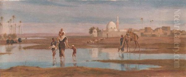 The Oasis Oil Painting by Frederick Goodall