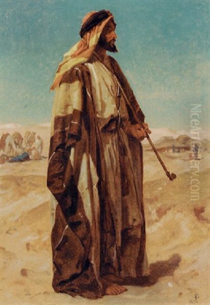 A Sheikh In The Desert by Frederick Goodall