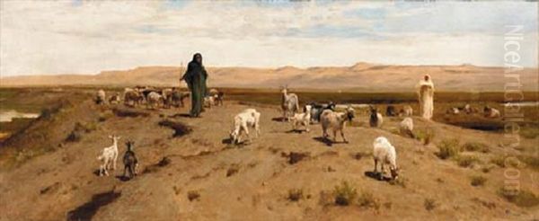 Desert Pasture Oil Painting by Frederick Goodall