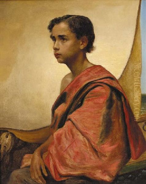 A Boy On A Feluca Oil Painting by Frederick Goodall