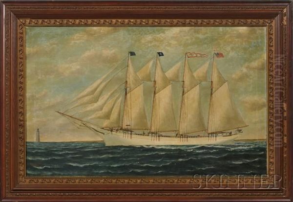 Portrait Of The Schooner Oil Painting by Samuel Finley Morse Badger