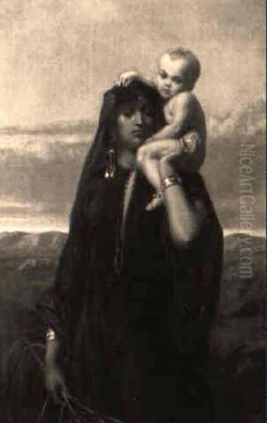 Bedouin Mother And Child Oil Painting by Frederick Goodall