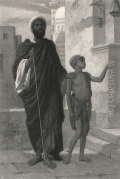 A Blind Egyptian Beggar Oil Painting by Frederick Goodall