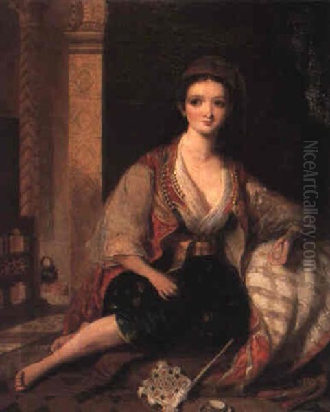 An Odalisque Oil Painting by Frederick Goodall