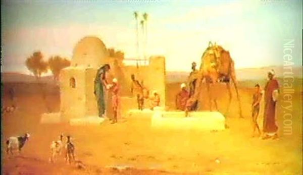 A Well In The Desert Oil Painting by Frederick Goodall