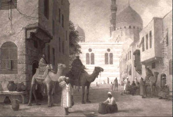 Street Scene In Cairo Oil Painting by Frederick Goodall