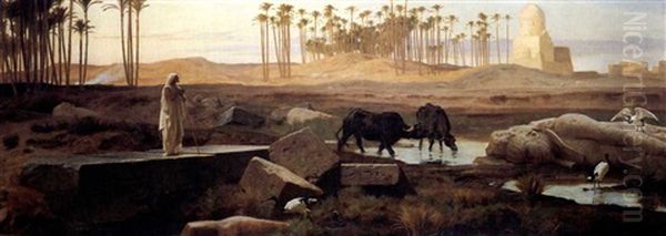 Memphis, By The Nile Oil Painting by Frederick Goodall