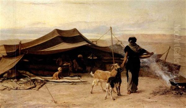 Feeding Goats Oil Painting by Frederick Goodall