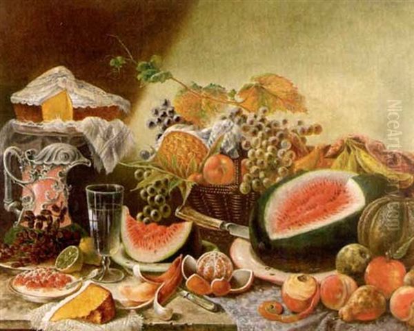 Still-life Of Fruit Oil Painting by Edward Ashton Goodes