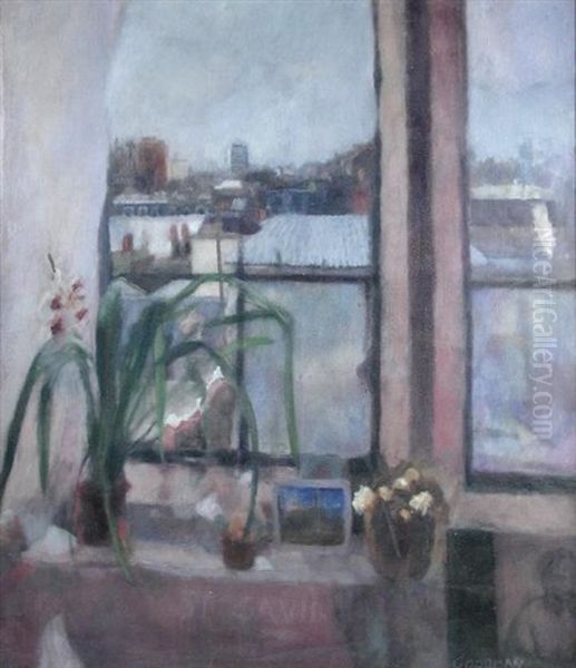 View From The Attic, St. Mary Of Angels Oil Painting by Catherine-Eva Goodman