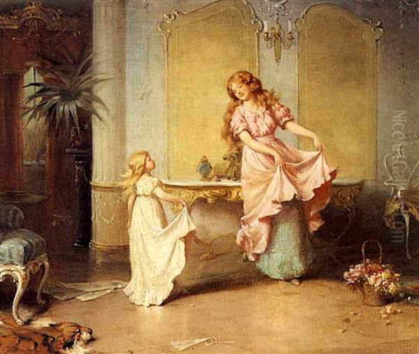 A Dancing Lesson Oil Painting by Maude Goodman