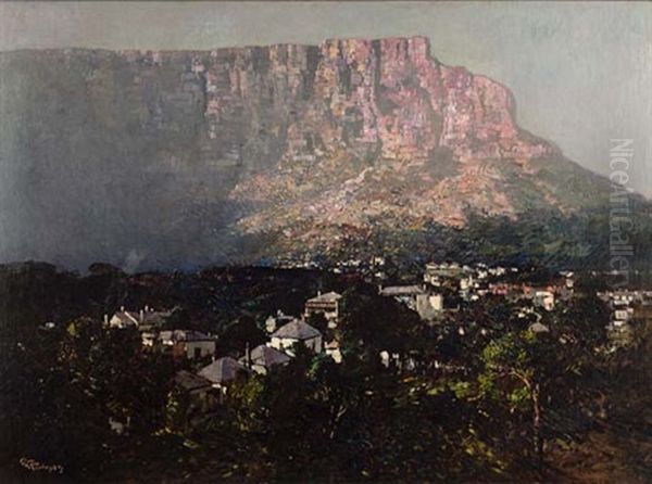 Dawn On Table Mountain Oil Painting by Robert Gwelo Goodman