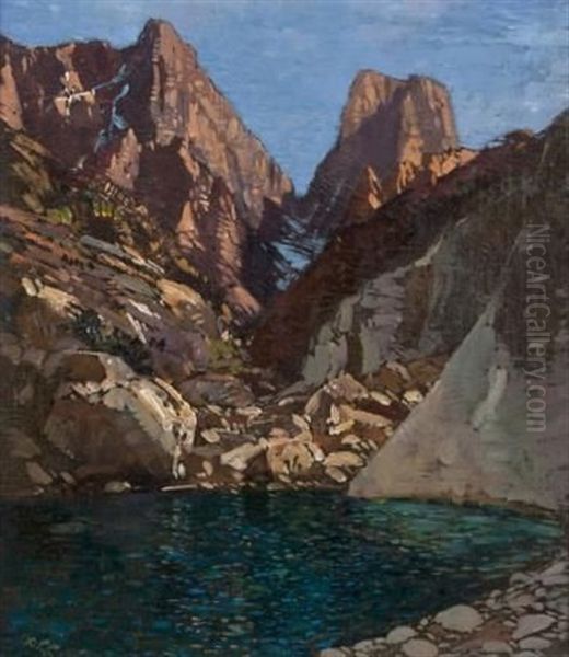 The Fairie Pool, Mont Aux Source [sic] Oil Painting by Robert Gwelo Goodman