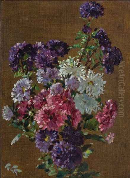 Asters Oil Painting by Robert Gwelo Goodman