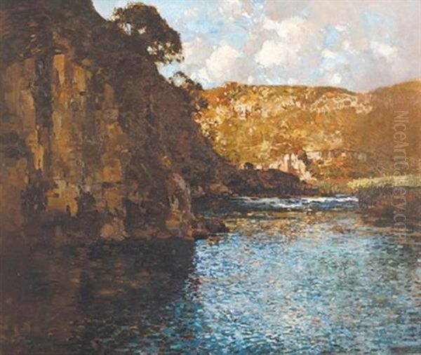 River Reflections, South Coast Oil Painting by Robert Gwelo Goodman