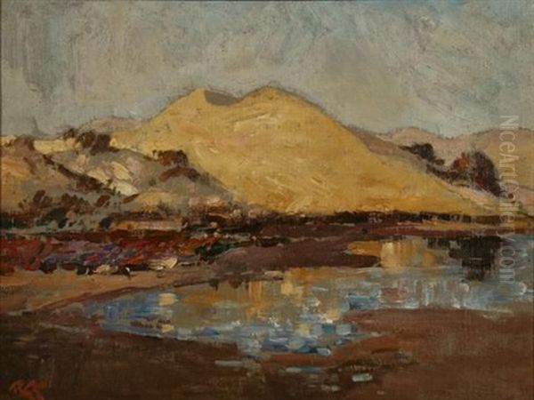 Mountain Landscape With A Pool In The Foreground Oil Painting by Robert Gwelo Goodman