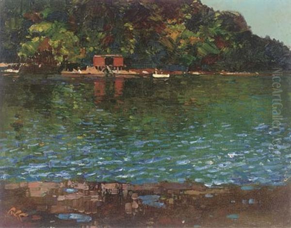 Boat House (at Knysna?) Oil Painting by Robert Gwelo Goodman