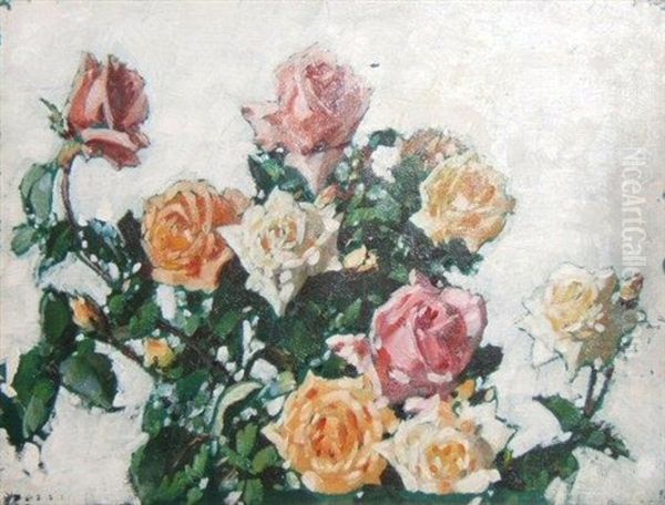 A Still Life Of Roses Oil Painting by Robert Gwelo Goodman