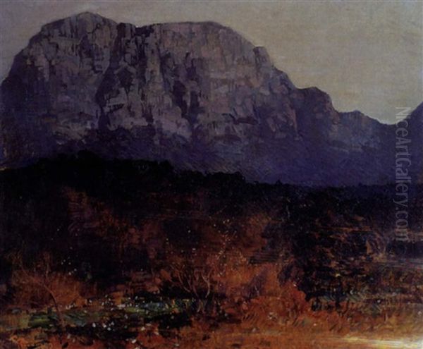 Table Mountain; View From Wynberg Oil Painting by Robert Gwelo Goodman