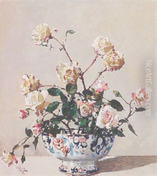 Maiman Corhet Roses Oil Painting by Robert Gwelo Goodman