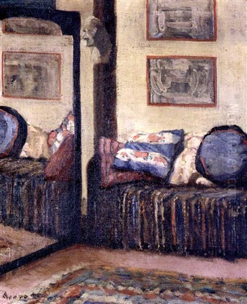 Couch And Cushions Oil Painting by Agnes Noyes Goodsir