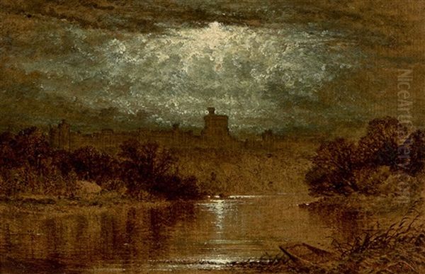 Moonlight Oil Painting by Albert Goodwin