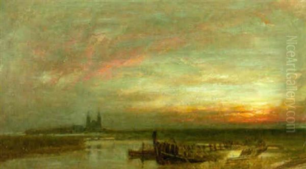 Reculver, Kent Oil Painting by Albert Goodwin