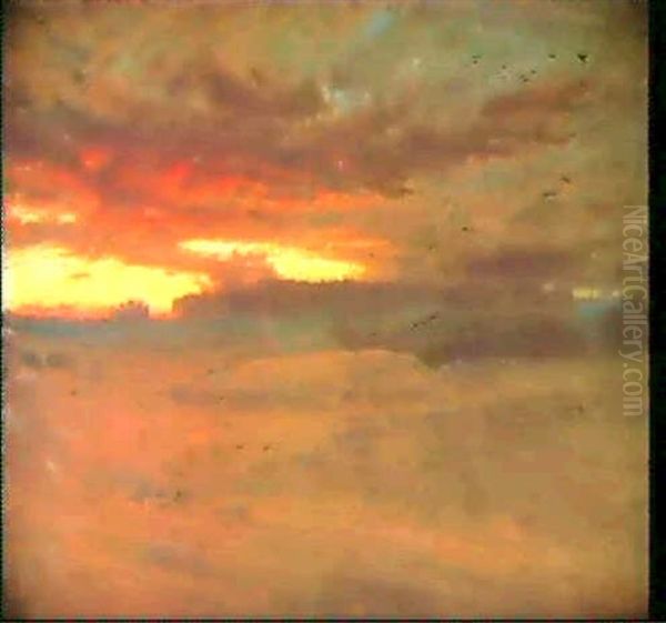 Sonnenuntergang In Agra Oil Painting by Albert Goodwin